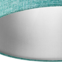 Happy Homewares Contemporary And Sleek 12 Inch Teal Linen Fabric Drum Lamp Shade 60W Maximum - thumbnail 3