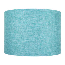 Happy Homewares Contemporary And Sleek 12 Inch Teal Linen Fabric Drum Lamp Shade 60W Maximum - thumbnail 2