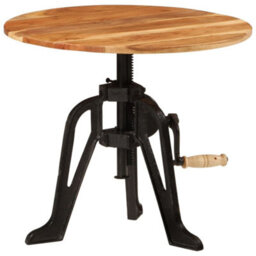 Berkfield Classic Side Table 60X(42-62) Cm Solid Wood Acacia And Cast Iron - thumbnail 8