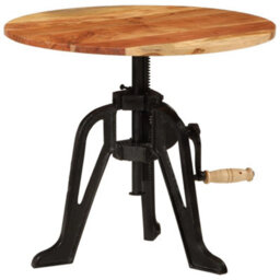 Berkfield Classic Side Table 60X(42-62) Cm Solid Wood Acacia And Cast Iron - thumbnail 9