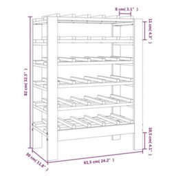 Walplus Wine Rack 61.5X30X82 Cm Solid Wood Pine - thumbnail 8