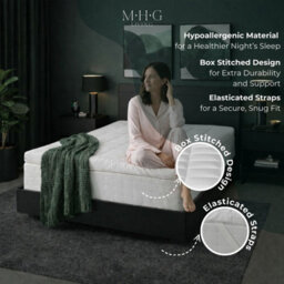 MHG Living Hotel-Quality Mattress Topper - Quilted 650Gsm Ultra Soft Microfibre, 5Cm Thick, Hypoallergenic & Breathable (Super King) - thumbnail 5