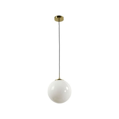 First Choice Lighting Grosvenor - Satin Brass Pendant Light With Glass Globe - image 1