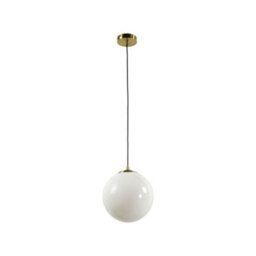 First Choice Lighting Grosvenor  - Satin Brass Pendant Light With Glass Globe - thumbnail 1