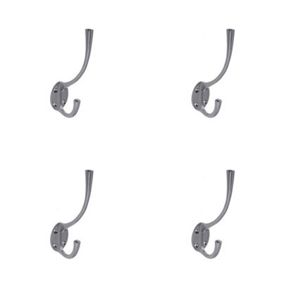 Loops 4 Pack Elegant Solid Brass Hat And Coat Hook In Dark Bronze Finish - 142mm - Wall Mounted Clothing Hook - image 1