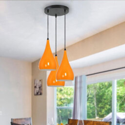 Ledsone 3 Head Black Metal Pendant Light  Modern Tear Drop Ceiling Cluster E27 For Living Room - thumbnail 2