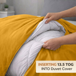 Ameha Duvet 13.5 Tog With Ochre Duvet Cover & Matching Pillowcases, Breathable, Bedding Set, King 230X220Cm - thumbnail 3