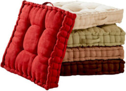 Wine Armchair Booster Cushion - Polyester Square Seat Pad Pillow With Carry Handle & Button Effect Stitching - 51 X 51 X 10Cm - thumbnail 1
