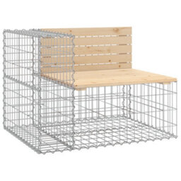 Berkfield Garden Bench Gabion Design 92X71X65.5 Cm Solid Wood Pine - thumbnail 2