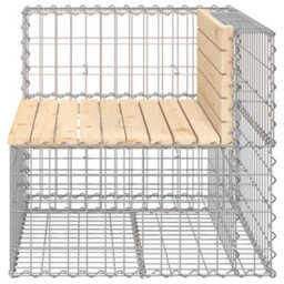 Berkfield Garden Bench Gabion Design 92X71X65.5 Cm Solid Wood Pine - thumbnail 4