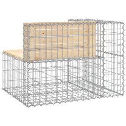 Berkfield Garden Bench Gabion Design 92X71X65.5 Cm Solid Wood Pine - thumbnail 5