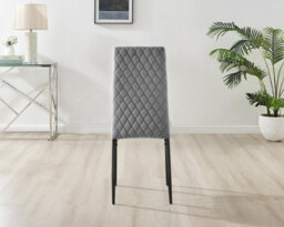 Furniturebox Uk 4 Seater Dining Set - Imperia White High Gloss Dining Table And Chairs - 4 Grey Velvet Milan Black Leg Chairs - thumbnail 7