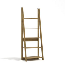 Wyld Haus Athy Brown Oak Ladder Bookcase 5 Shelves - thumbnail 2