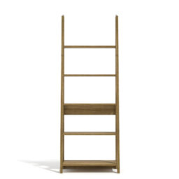 Wyld Haus Athy Brown Oak Ladder Bookcase 5 Shelves - thumbnail 3