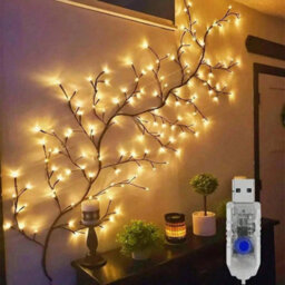 1.6M 72 Led Wall Tree Enchanted Willow Vine Lights Bendable Branch Usb Fairy Lighting - thumbnail 5