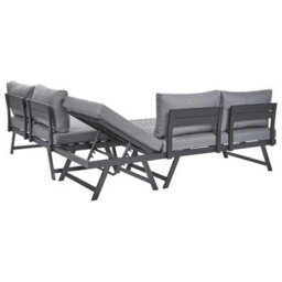 Beliani Garden Corner Sofa With Table 5 Seater Coccorino Metal Grey - thumbnail 7