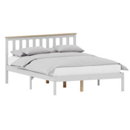 Lassic Vida Designs Milan White & Pine 4Ft6 Double Wooden Bed Frame - Low Foot End - thumbnail 8