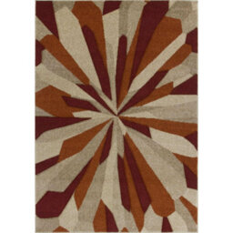Melrose Carved Abstract Burst Ochre Patterned X-Large Indoor Area Rug 200X285Cm - thumbnail 2