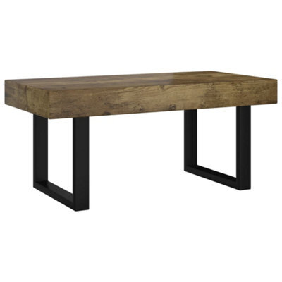 Berkfield Sturdy Coffee Table Dark Brown And Black 90X45X40 Cm Mdf And Iron - image 1