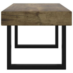 Berkfield Sturdy Coffee Table Dark Brown And Black 90X45X40 Cm Mdf And Iron - thumbnail 4