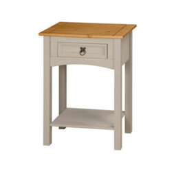 Mews Corona Console Table Grey 1 Drawer Mexican Solid Pine Hall End - thumbnail 4