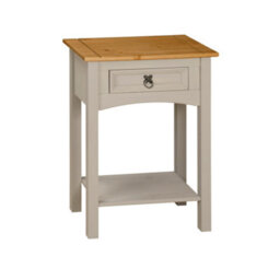 Mews Corona Console Table Grey 1 Drawer Mexican Solid Pine Hall End - thumbnail 2