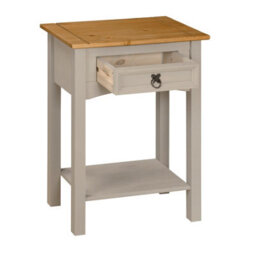 Mews Corona Console Table Grey 1 Drawer Mexican Solid Pine Hall End - thumbnail 3