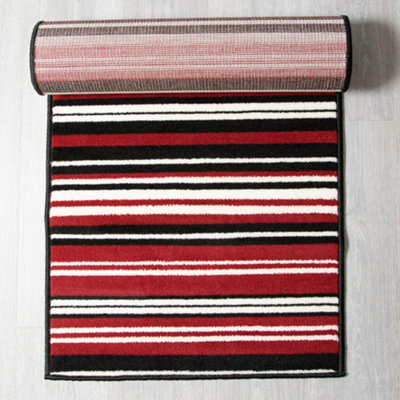 Bravich Red Lines Hard Wearing Runner Mat - Texas - 60X360Cm (2'x12') - image 1