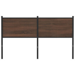 Berkfield Headboard Brown Oak 150 Cm Engineered Wood And Steel - thumbnail 3