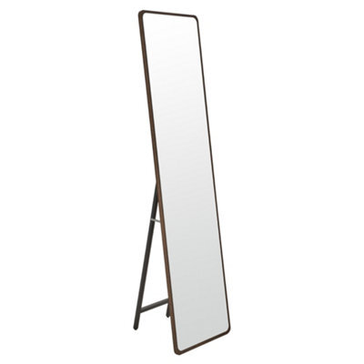 Living And Home Walnut-Colored Square Full-Length Mirror, 40Cm W X 155Cm H - image 1