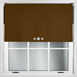 Furnished Blackout Roller Blinds With Triple Round Eyelets & Metal Fittings - Brown (W)115Cm (L)165Cm - thumbnail 1