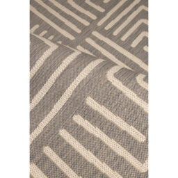 Melrose Eden Patches Grey Stripes Indoor Outdoor Area Runner Rug 3mm Pile Height - 67/200Cm - thumbnail 2