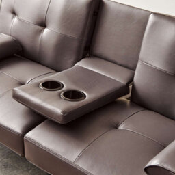 Westwood Luxury Pu Leather Manhattan Sofa Bed 3 Seater Chrome Legs Recliner Settee Brown - thumbnail 7