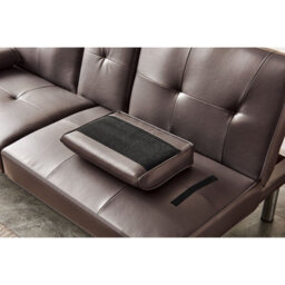 Westwood Luxury Pu Leather Manhattan Sofa Bed 3 Seater Chrome Legs Recliner Settee Brown - thumbnail 9