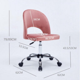 Office Chair, Padded Armless Mid Back Swivel Desk Chair With Chrome Base, 150Kg Load - 1Pcs - thumbnail 2