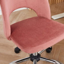 Office Chair, Padded Armless Mid Back Swivel Desk Chair With Chrome Base, 150Kg Load - 1Pcs - thumbnail 6