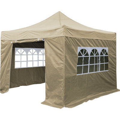 Loops Durable 2X2M Beige Pop-Up Gazebo With Side Walls For Outdoor Events - image 1