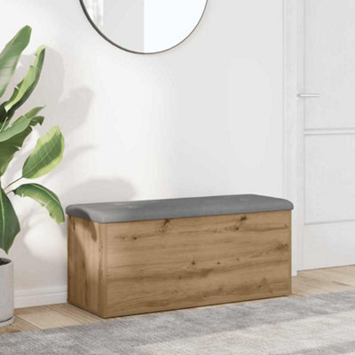 Walplus Storage Bench Artisan Oak 102X42X45 Cm Engineered Wood - image 1