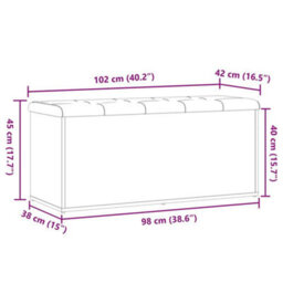 Walplus Storage Bench Artisan Oak 102X42X45 Cm Engineered Wood - thumbnail 8
