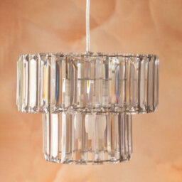 Fabfinds Smokey Grey 2 Tier Acrylic Easy Fit Pendant Lamp Shade