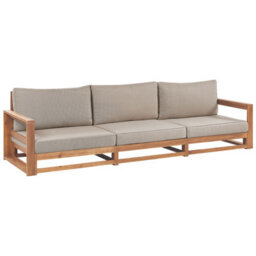 Wyld And Coco Everwood 5-Seater Outdoor Acacia Sofa Set With Coffee Table And Taupe Cushions, Light Brown - thumbnail 4