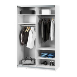 Arte Maxi 03 Sliding Door Wardrobe In White - 1700mm X 2350mm X 710mm - Sleek Storage Solution With Mirrored Door - thumbnail 3