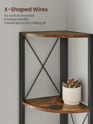 LEDREM 5-Tier Corner Shelf, Storage Shelving, Versatile For Plants Books, For Living Room Bedroom Office, Industrial - thumbnail 5