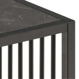 Wyld Haus Porto Black Metal Side Table With Stone-Effect Top 400mm Square - thumbnail 5