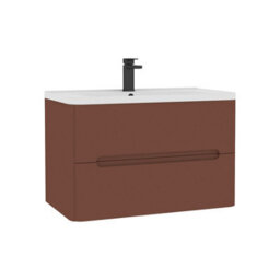 Royal Bathrooms Venice 800mm Terracotta Clay Wall Hung Bathroom Vanity Unit 2 Drawer With Ceramic Basin - 1 Tap Hole Basin - thumbnail 8