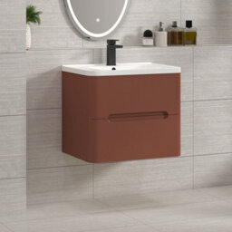 Royal Bathrooms Venice 800mm Terracotta Clay Wall Hung Bathroom Vanity Unit 2 Drawer With Ceramic Basin - 1 Tap Hole Basin - thumbnail 5