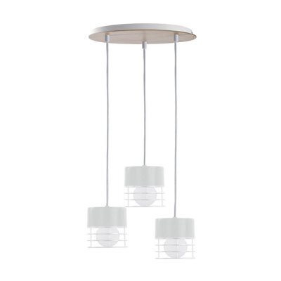 Luminosa Lighting Luminosa Casa Cluster Pendant Ceiling Light White, Wood, 32Cm, 3X E27