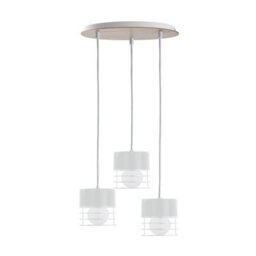 Luminosa Lighting Luminosa Casa Cluster Pendant Ceiling Light White, Wood, 32Cm, 3X E27