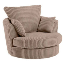 SquareBoxx Lennox Swivel Chair Cofee Jumbo Cord - thumbnail 3