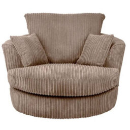 SquareBoxx Lennox Swivel Chair Cofee Jumbo Cord - thumbnail 2